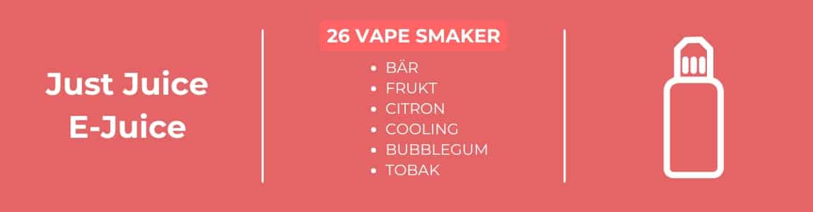 Just Juice E-juice smakprofiler