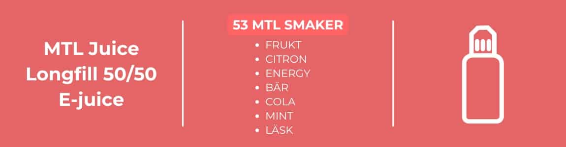 MTL Juice Longfill 5050 E-juice smaker