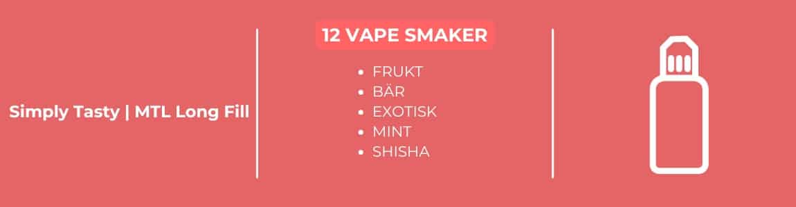 Simply Tasty MTL Long Fill smakprofiler